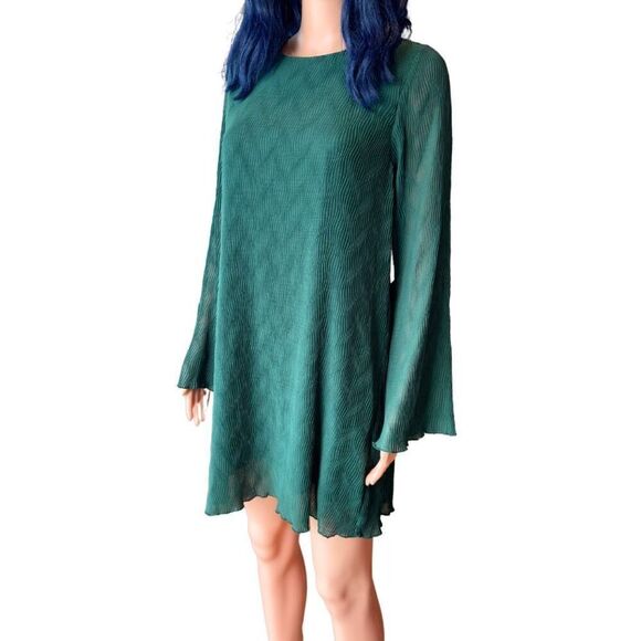 Sadie & Sage Wonderstruck Green Dress Small NWT Kelly Green Textured Mini Shift - Picture 4 of 7